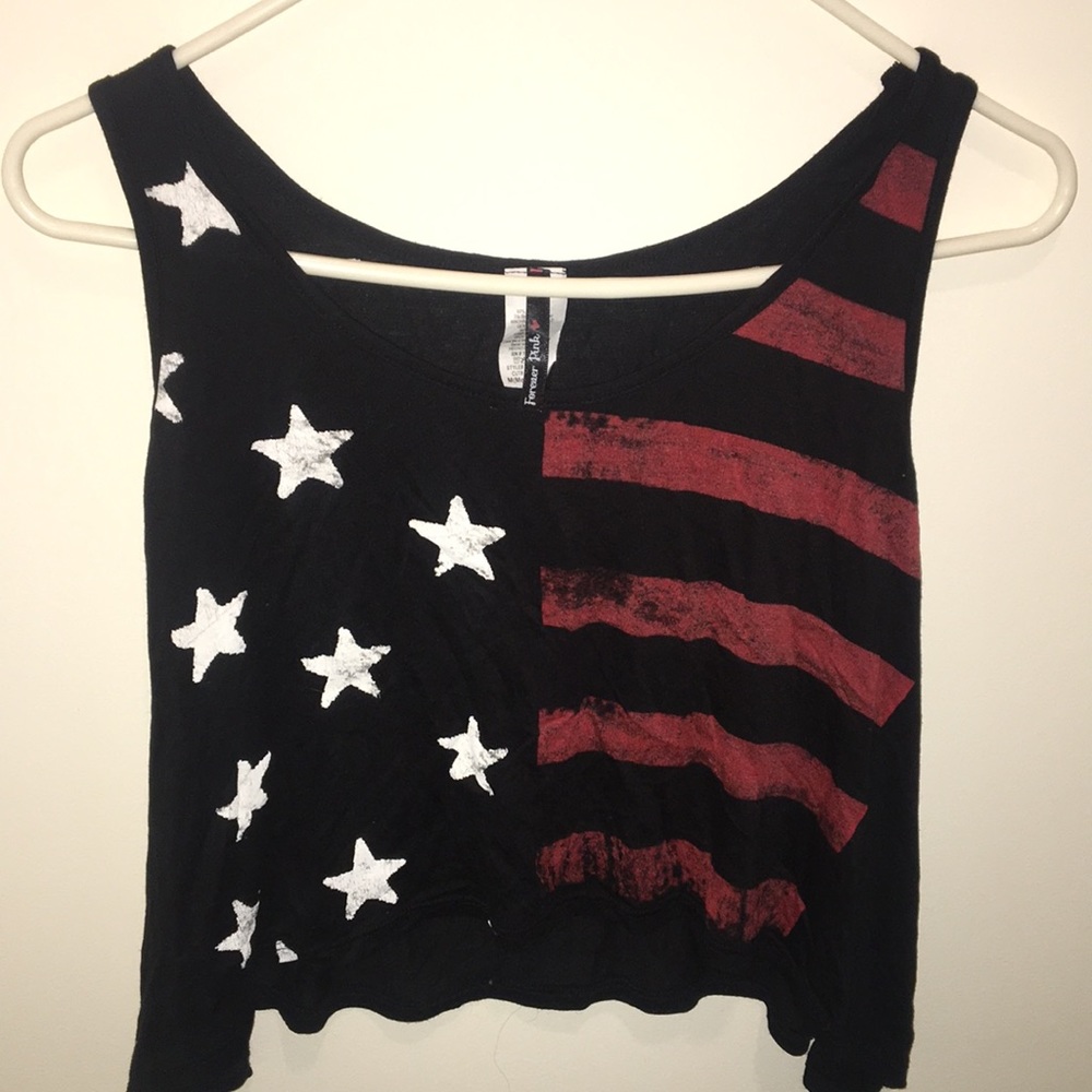 Medium size American flag crop top
